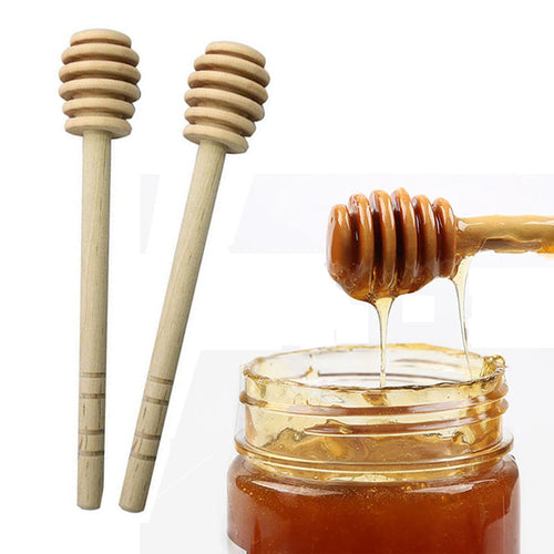 High Quality Honey Stir Bar Mixing Handle Jar Spoon Practical 1Pc Wood Dipper Honey Long Stick Supplies Honey Kitchen Tools